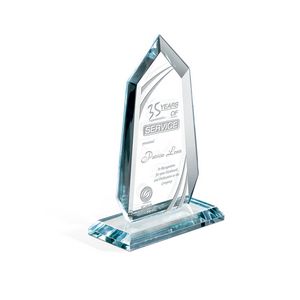 Starphire Glass, Aluminum Base, Rectangle, Square Corner, Transparent, Recognition, Achievement, Appreciation
