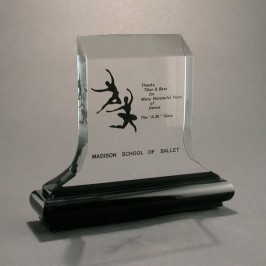 Lucite recognition theatrical award with dancers award