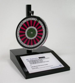 Custom Lucite roulette casino gambling award or trophy 