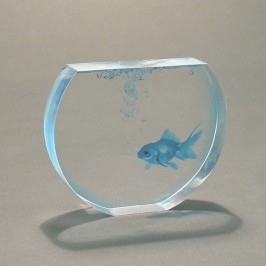 Lucite recognition fish in fish tank gift or award