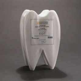 Lucite recognition award or trophy in shape of tooth