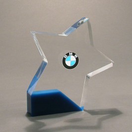Lucite recognition rising star shaped award