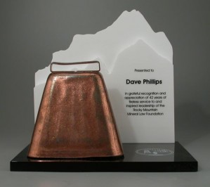 Custom Lucite recognition award gift with cowbell 