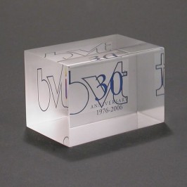 Anniversary block shaped embedment award 