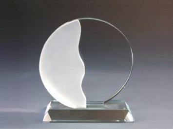 Two color crystal circular award  two color crystal circular trophy  two color crystal gift 