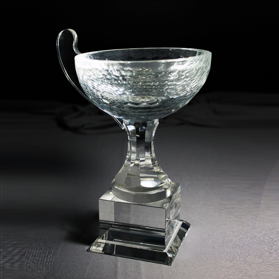 Custom Crystal trophy bowl on base award