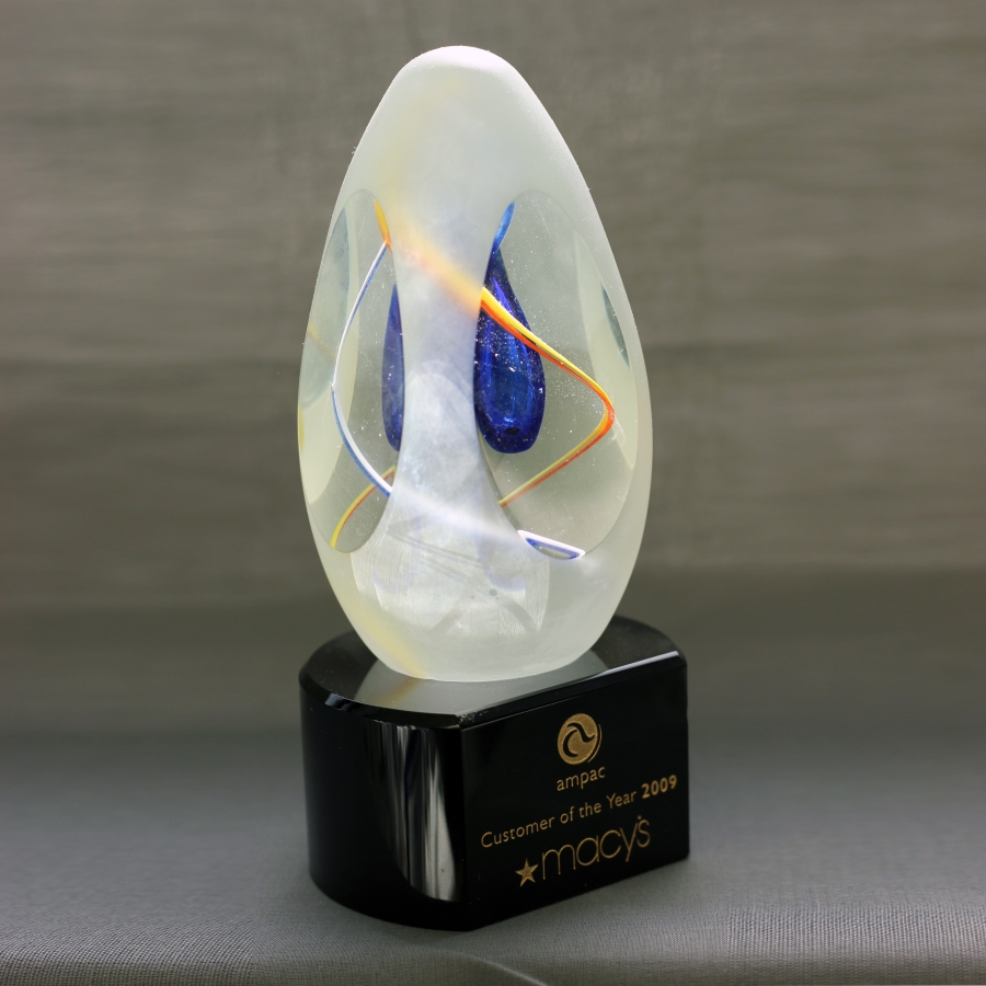 Custom crystal art with black base award or trophy
