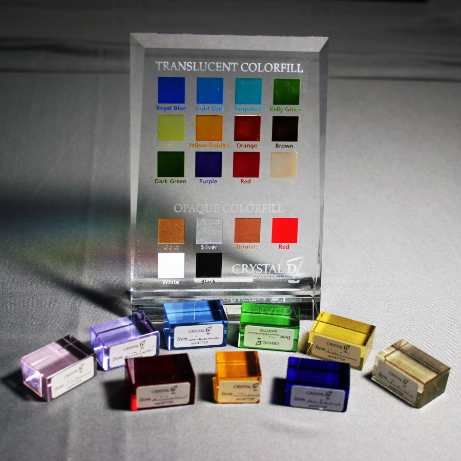 Custom crystal colors translucent color fill and opaque color fill