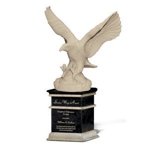 Eagle, Spread Wing, Flying, Porcelain, Stone Base, Rectangle Base, Recognition, Achievement, Appreciation