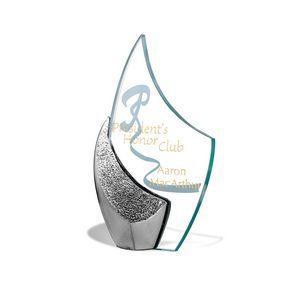 Transparent, Slanted Top, Pointed Top, Premium Jade Glass, Textured Base, Recognition, Achievement, Appreciation