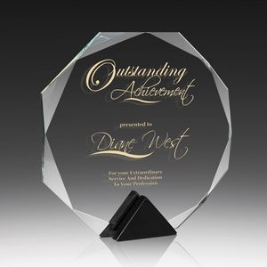 Transparent, Starphire Glass, Stone Base, Triangle Base, Recognition, Achievement, Appreciation
