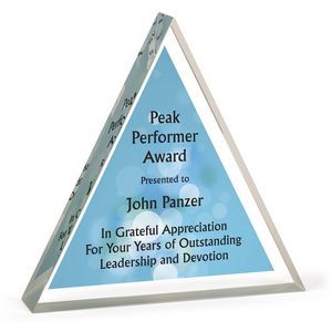 Vibrant, Acrylic, Recognition, Service, Accomplishment, Safety, Success, Achievement, Colorful, Triangle, Contemporary, Accolade Collection, Upright, Freestanding, Plastic