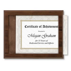 Insta Slide, Sliding, Simulated Cherry, 8.5" x 11" Capacity, Acetate Cover, Square Corner, Recognition, Safety, Achievement, Accomplishment, Service, Rectangle, Certificate, Diploma, Display