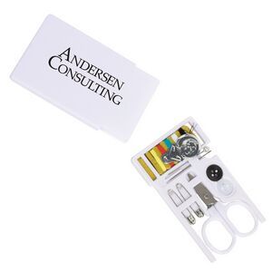 Miniature, Multicolor Thread, Scissors, Needle, Needle Threader, Straight Pin, 2 Safety Pin, 2 Extra Button, Slide Out Tray, Rectangle Case