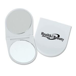 Compact, Dual Looking Glass, Arched Case, Magnified Looking Glass, Standard Looking Glass, Folding Case, Hinged Lid, Reflective Panel, Reflective Surface