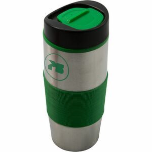 16 Oz., Ventura, Double Insulated Plastic, Spill Resistant Lid, Thumb Slide Opening, Rubber Grip, Textured Grip, BPA Free, Metallic Finish, Beverage Holder, Removable Lid, Travel Mug