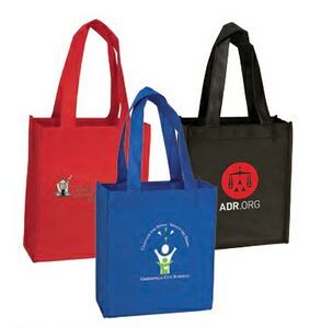 Handy Tote, 100% Non Woven Polypropylene, Stitched Seam, Tear Resistant, Water Repellant, 16" Handle, Stitched Side, Stitched Bottom, Soft Textured Polypropylene, Package Holder