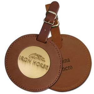 Leather, Baggage ID, Brass Insert, Luggage ID, Vegetable Tanned Leather, Baggage Identification, Leather Buckle Strap, Luggage Identification, Round, Oval, Rectangle