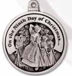 Twelve Days of Christmas, Day 9, Tinsel Cord, 9 Ladies Dancing, Christmas Tree Decoration, Hanging Decoration, Tree Hanger