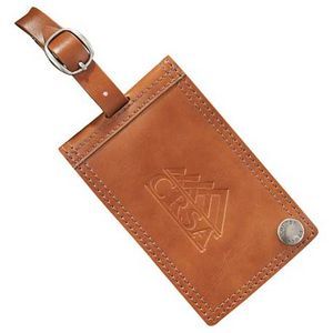 Cutter & Buck, Legacy, Identification Window, Buckle Accent, Vintage Button Closure, Leather, Rectangle, Strap, Luggage ID, Stitched Edge