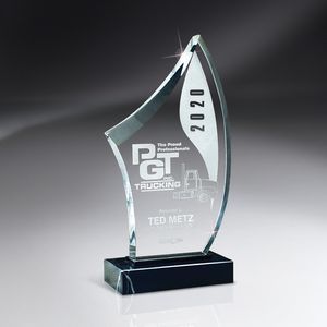 Ceremony, Display, Excellence, events, Award night, Award recognition, Trophy, awards dinner, recognition, promotion, award, Deep-Beveled, clear, Lucite, fin shape, black marble base