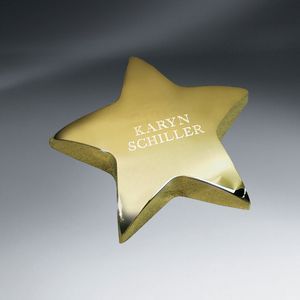 Gold Tone, Star, Heavyweight, Desk Essential, Metallic Finish, 5 Point, Loose Paper Holder, Recognition, Achievement