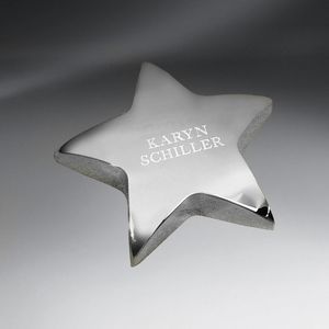 Silver Tone, Star, Heavyweight, Desk Essential, Metallic Finish, 5 Point, Loose Paper Holder, Recognition, Achievement