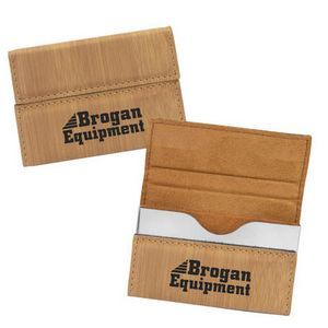 CM243BB, bamboo, business card, case, magnetic closure, credit card, holder, leatherette, personalization