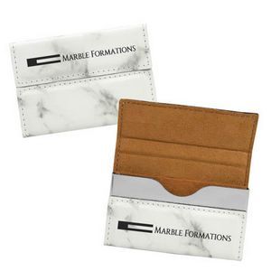 White Marble, business card, case, magnetic closure, credit card, holder, leatherette, personalization