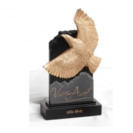 Custom shaped eagle over mountain Stone bespoke awards or trophy