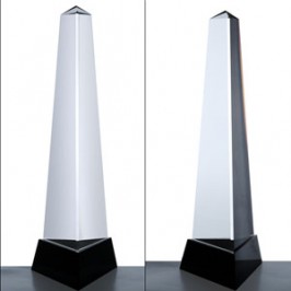 Tall custom Crystal obelisk award on base 