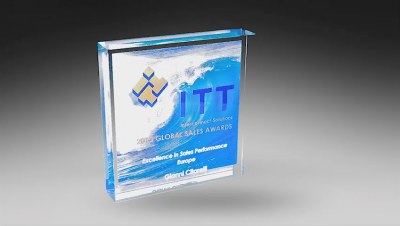 3d embedment in Lucite award  to create 3-d effect for deal gift