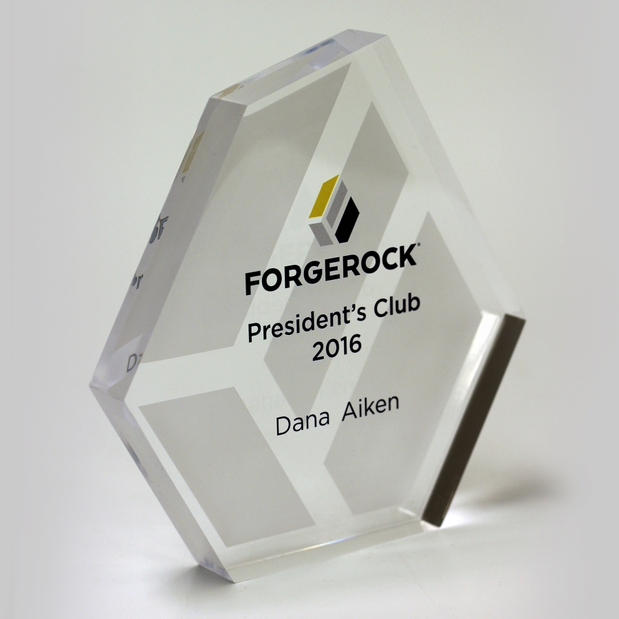 logo shaped Forgerock trophy award
