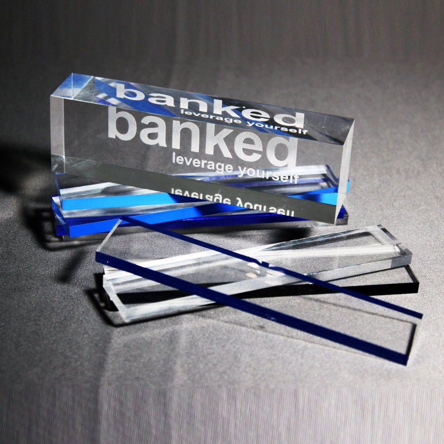 Stackable acrylic layers bespoke award suitable for series of achievements