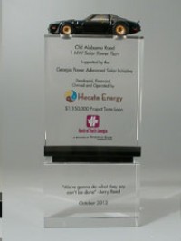 Custom Lucite automotive deal gift award with cut out of car