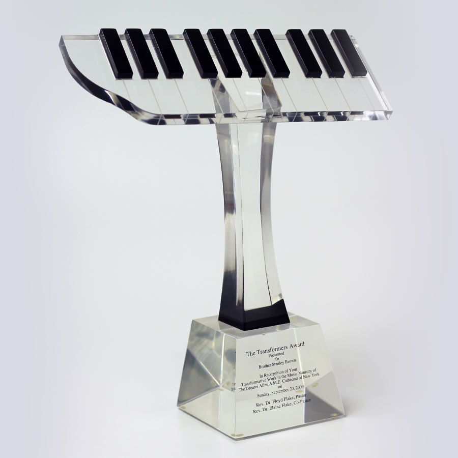Custom designed piano keyboard music award