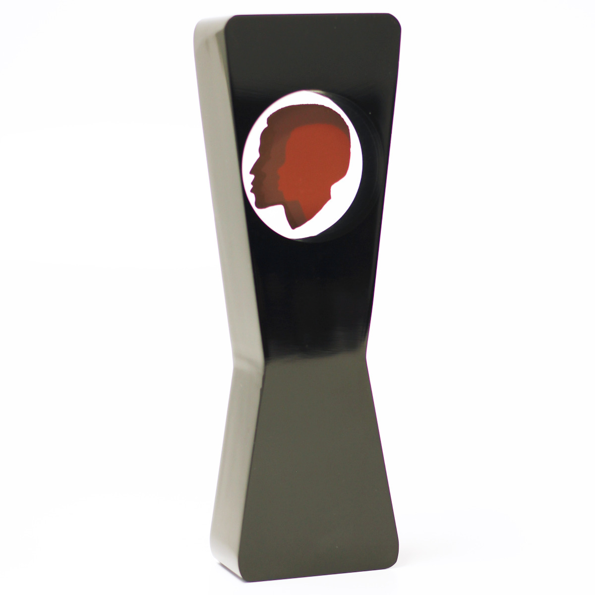 Custom shaped tall trophy with 2 faces