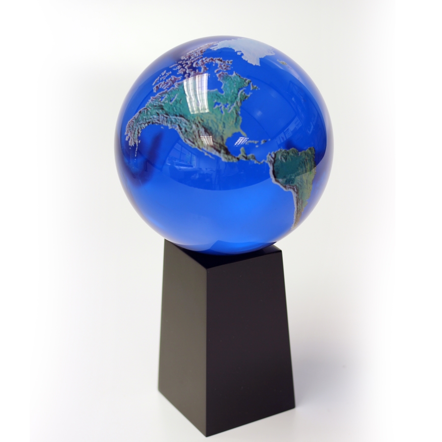 Custom shaped and designed globe trophy or awards and gifts. 
