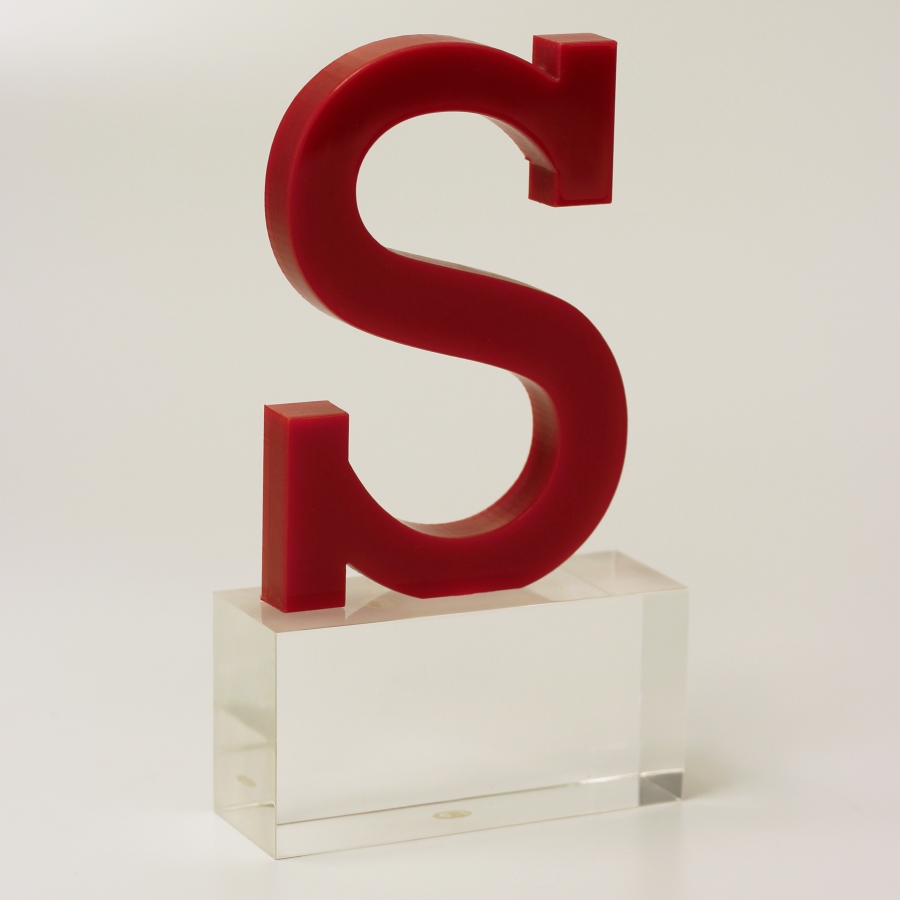 Custom S shaped display or award trophy