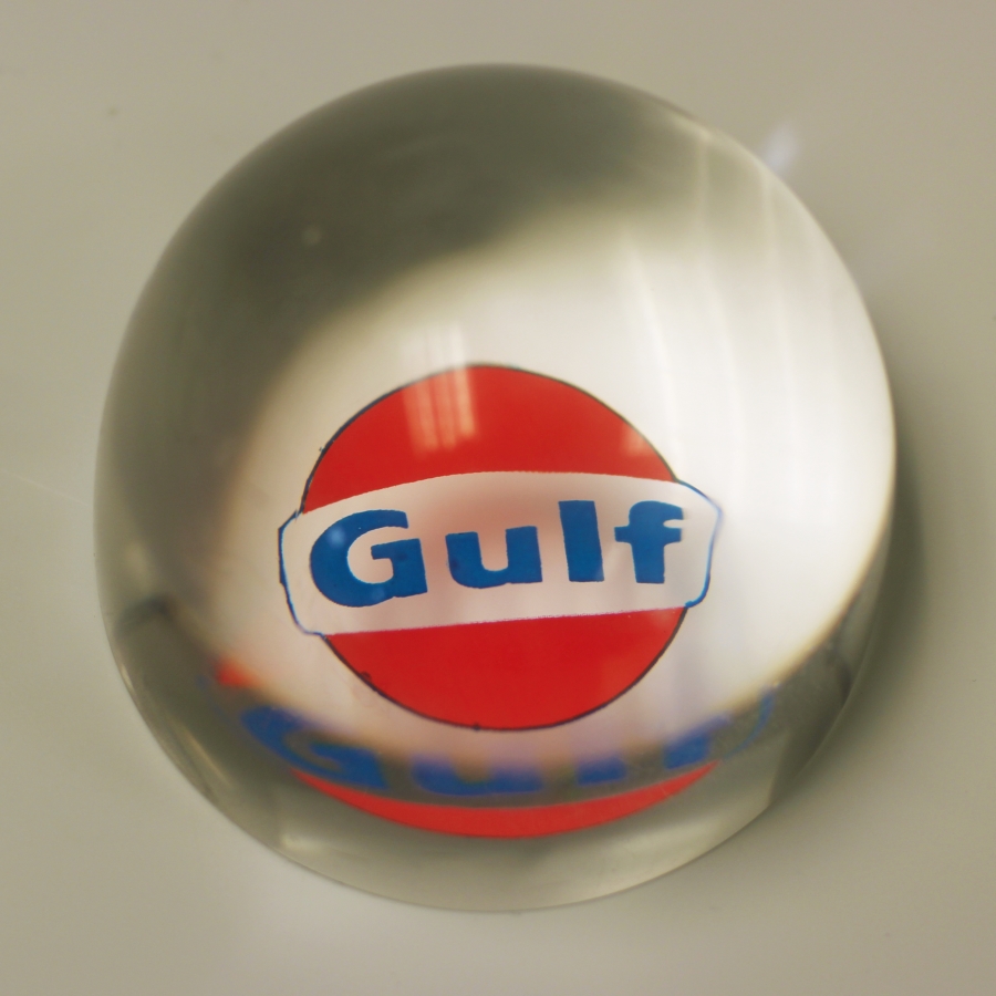 Custom shaped dome gift with magnified Logo embedded