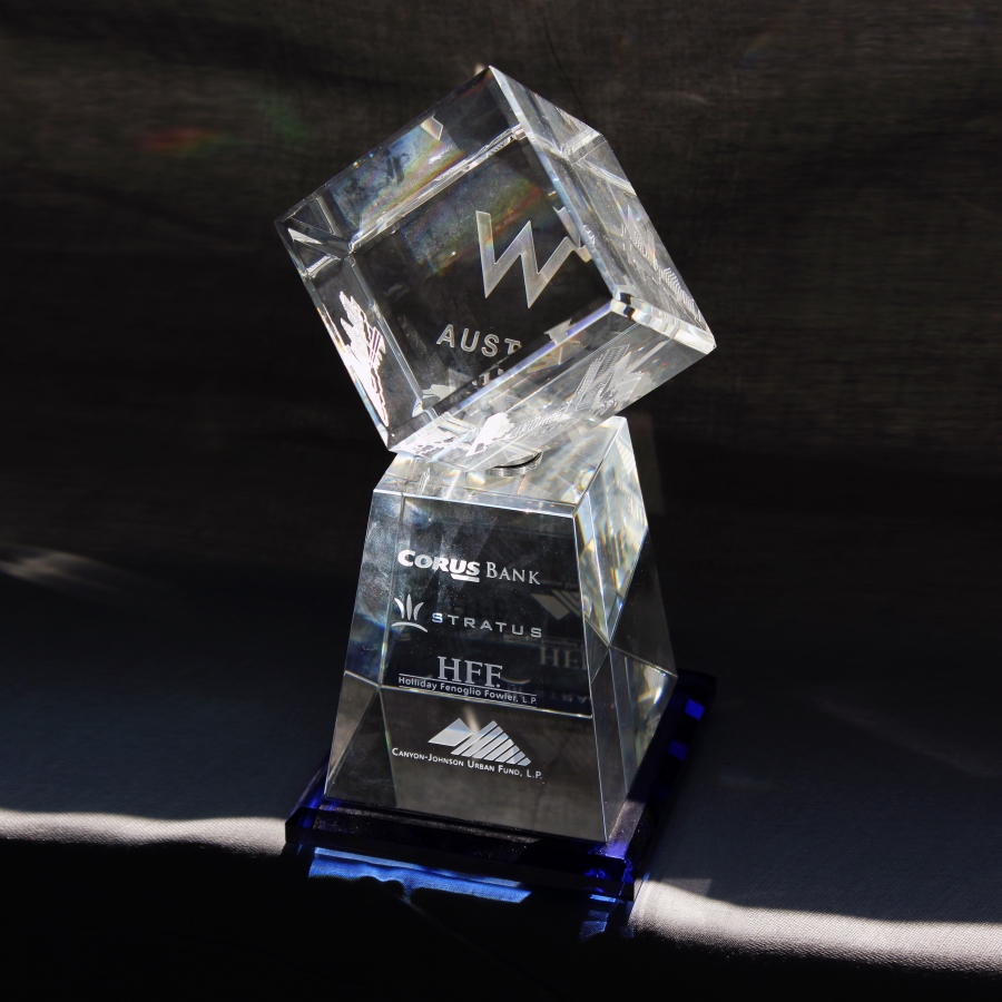 Custom crystal spinner award trophy