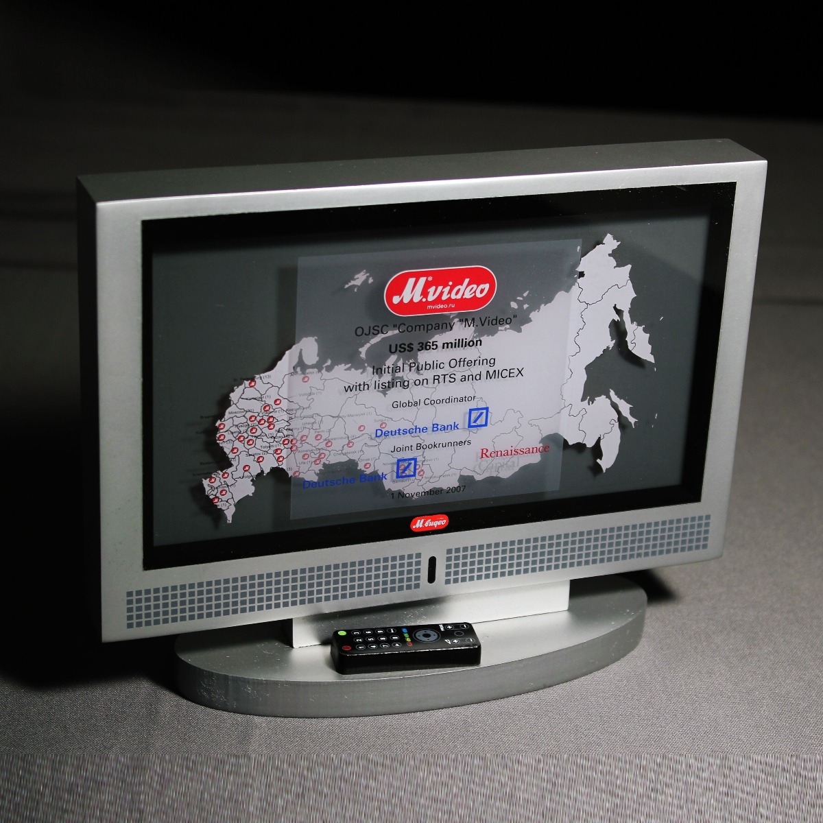 Custom shaped Plasma screen replica bespoke award
